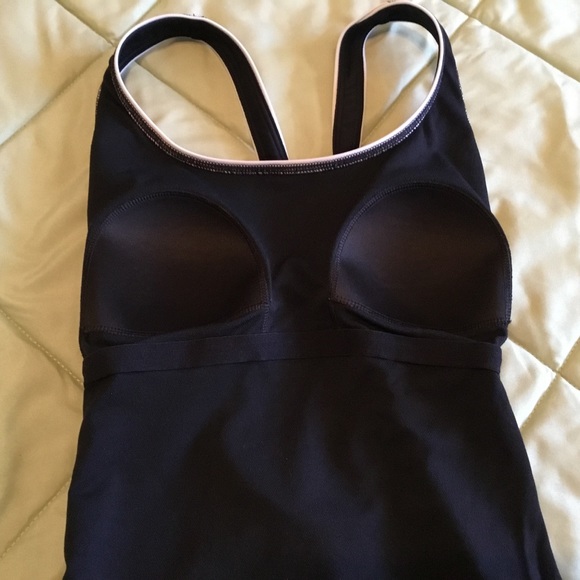 Speedo Ultraback one piece black with white piping swimsuit - Picture 8 of 12